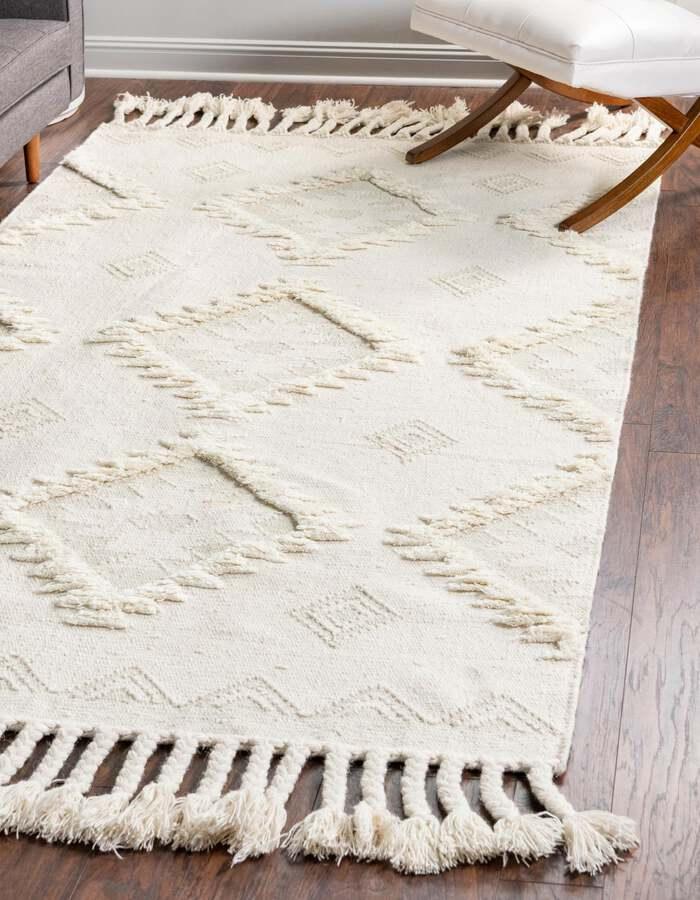 Unique Loom Indoor Rugs - Mesa Tribal 6x9 Rectangular Rug Ivory