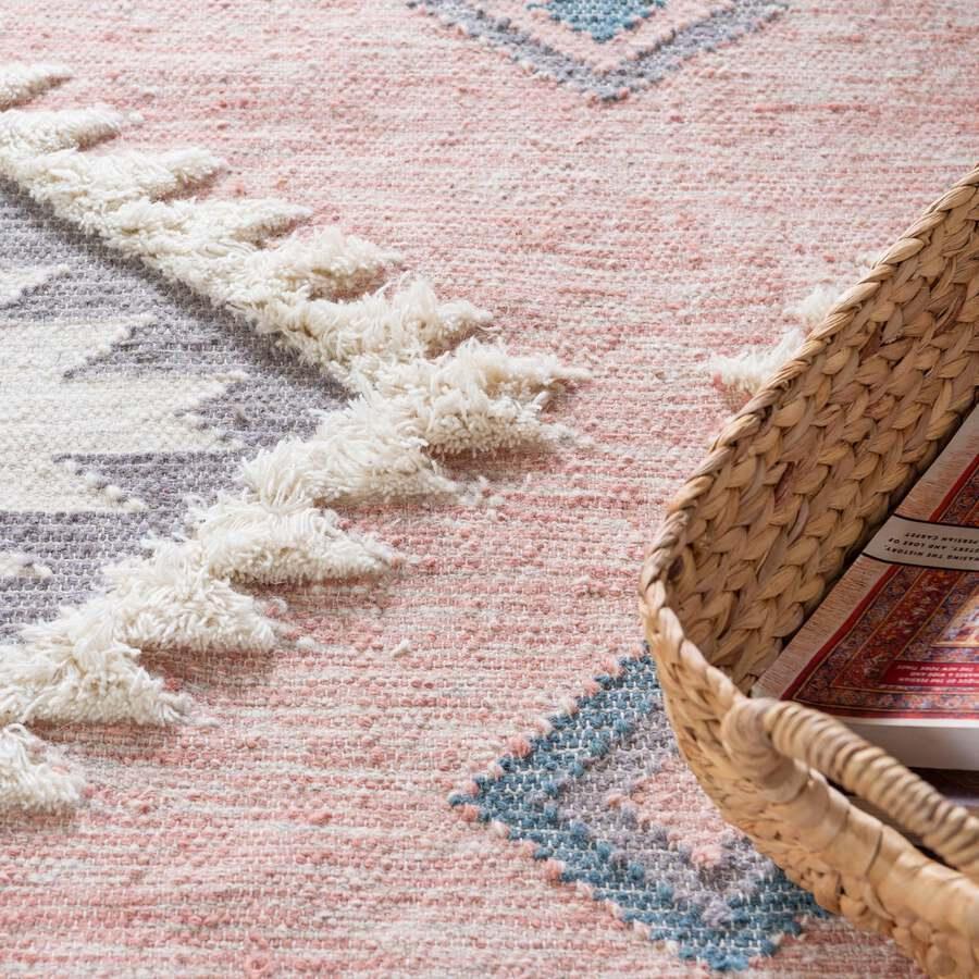 Unique Loom Indoor Rugs - Mesa Tribal 8x11 Rectangular Rug Pink