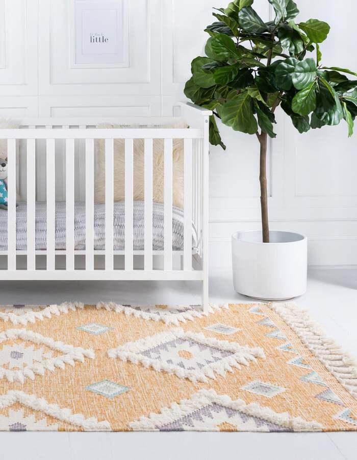 Unique Loom Indoor Rugs - Mesa Tribal 8x11 Rectangular Rug Yellow