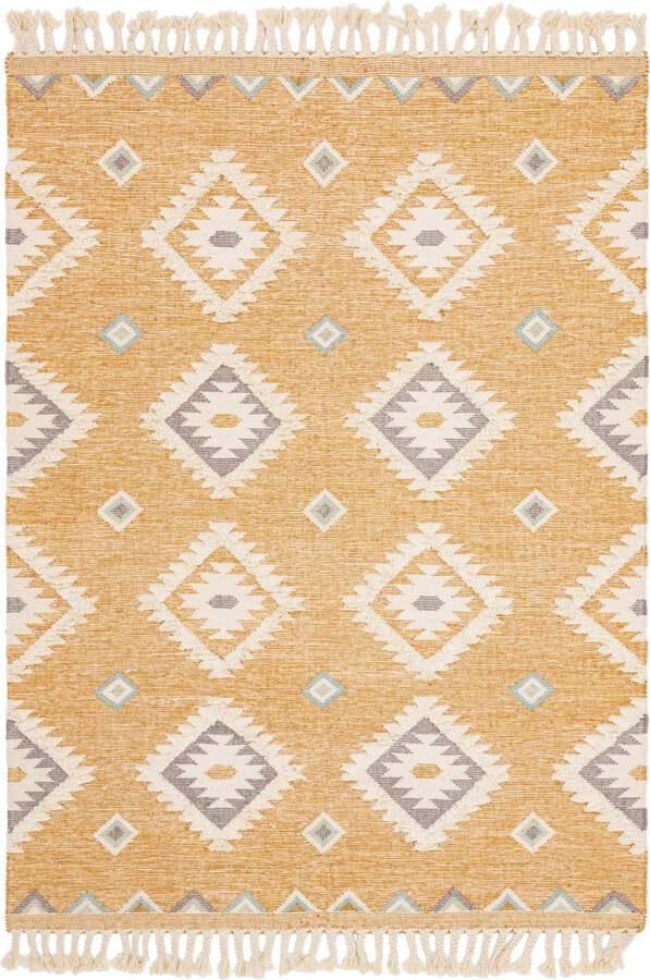 Unique Loom Indoor Rugs - Mesa Tribal 8x11 Rectangular Rug Yellow