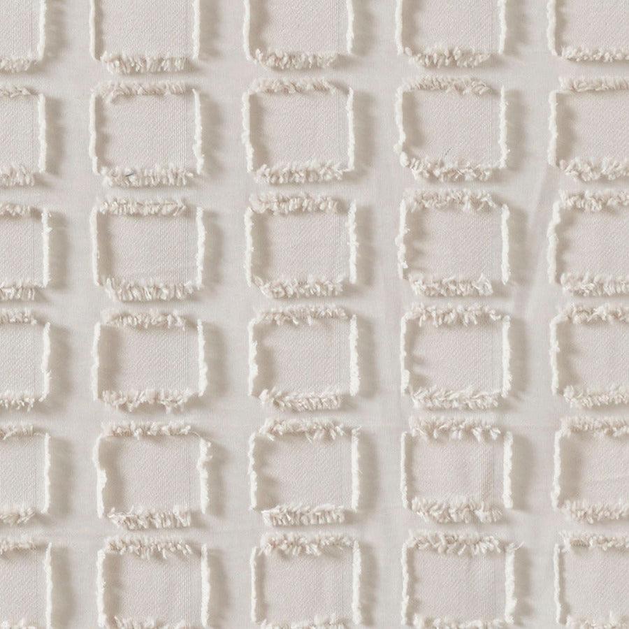 Olliix.com Shower Curtains - Metro Woven Clipped Solid Shower Curtain Sand