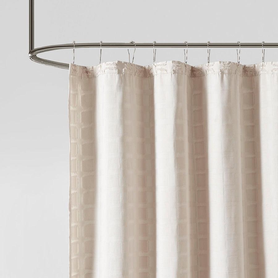 Olliix.com Shower Curtains - Metro Woven Clipped Solid Shower Curtain Sand