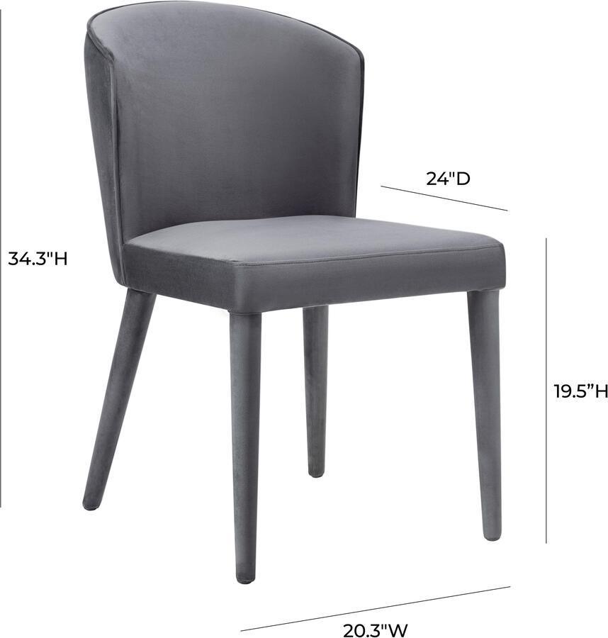 Tov Furniture Dining Chairs - Metropolitan Grey Velvet Chair