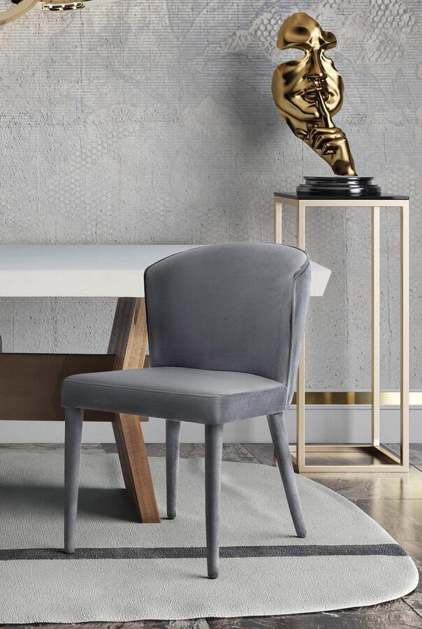 Tov Furniture Dining Chairs - Metropolitan Grey Velvet Chair