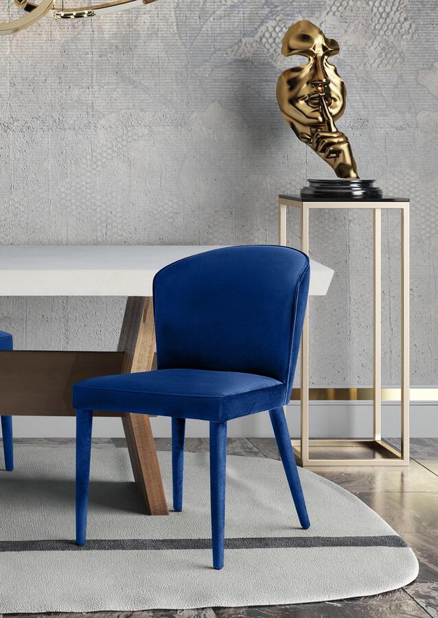 Tov Furniture Accent Chairs - Metropolitan Navy Velvet Chair