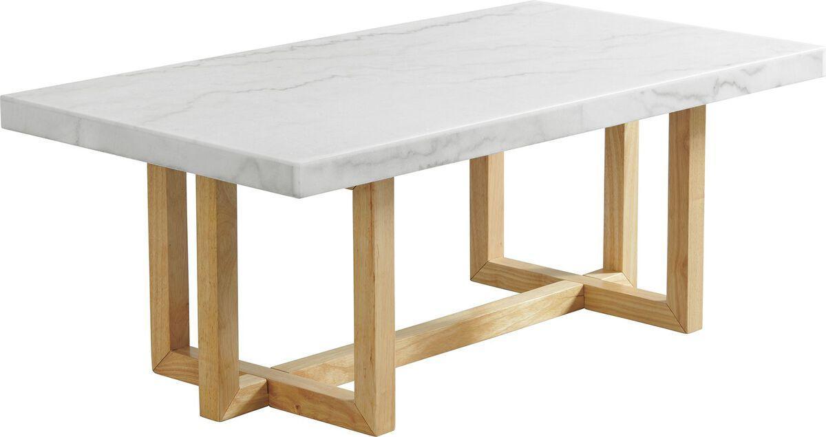 Elements Living Room Sets - Meyers 2 Piece Occasional Marble Table Set in Natural