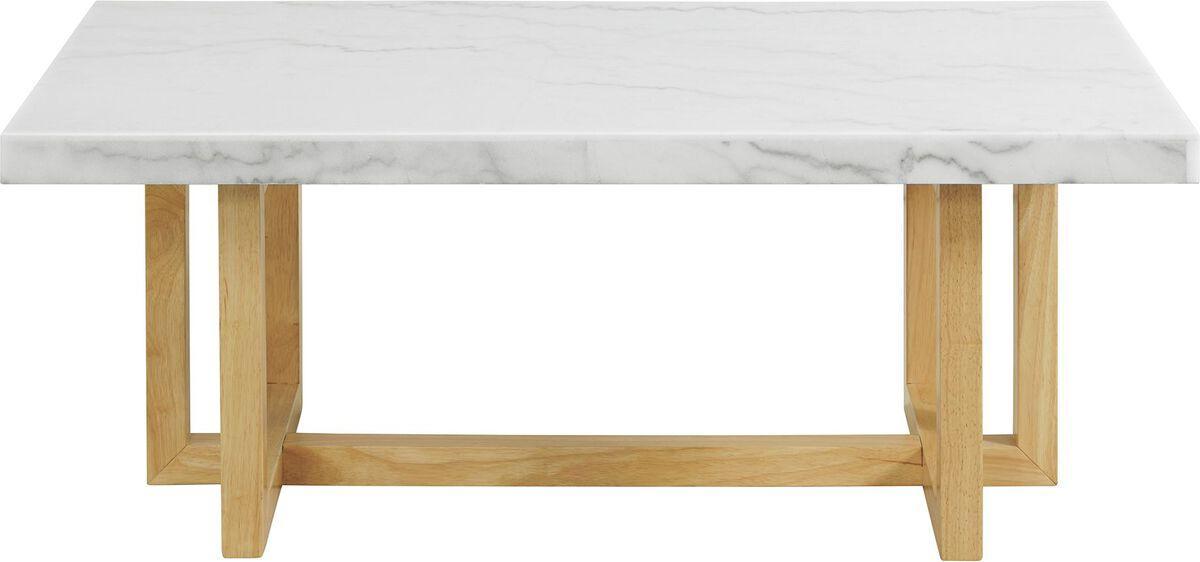 Elements Living Room Sets - Meyers 2 Piece Occasional Marble Table Set in Natural