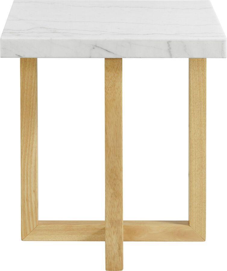 Elements Living Room Sets - Meyers 2 Piece Occasional Marble Table Set in Natural