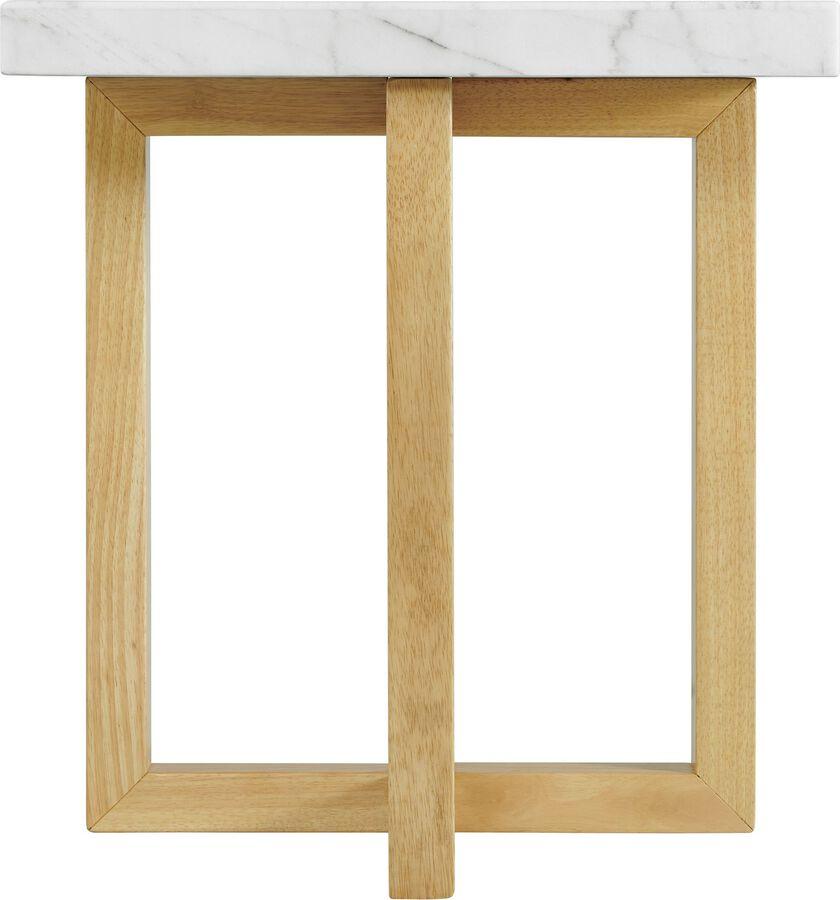 Elements Living Room Sets - Meyers 2 Piece Occasional Marble Table Set in Natural