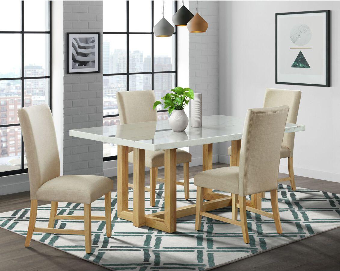 Elements Dining Sets - Meyers 5PC Dining Set-Table & Four Chairs in Natural Natural