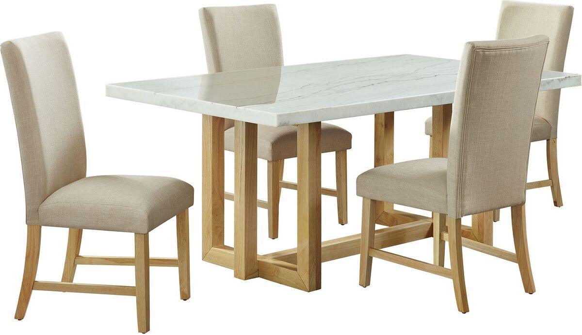Elements Dining Sets - Meyers 5PC Dining Set-Table & Four Chairs in Natural Natural