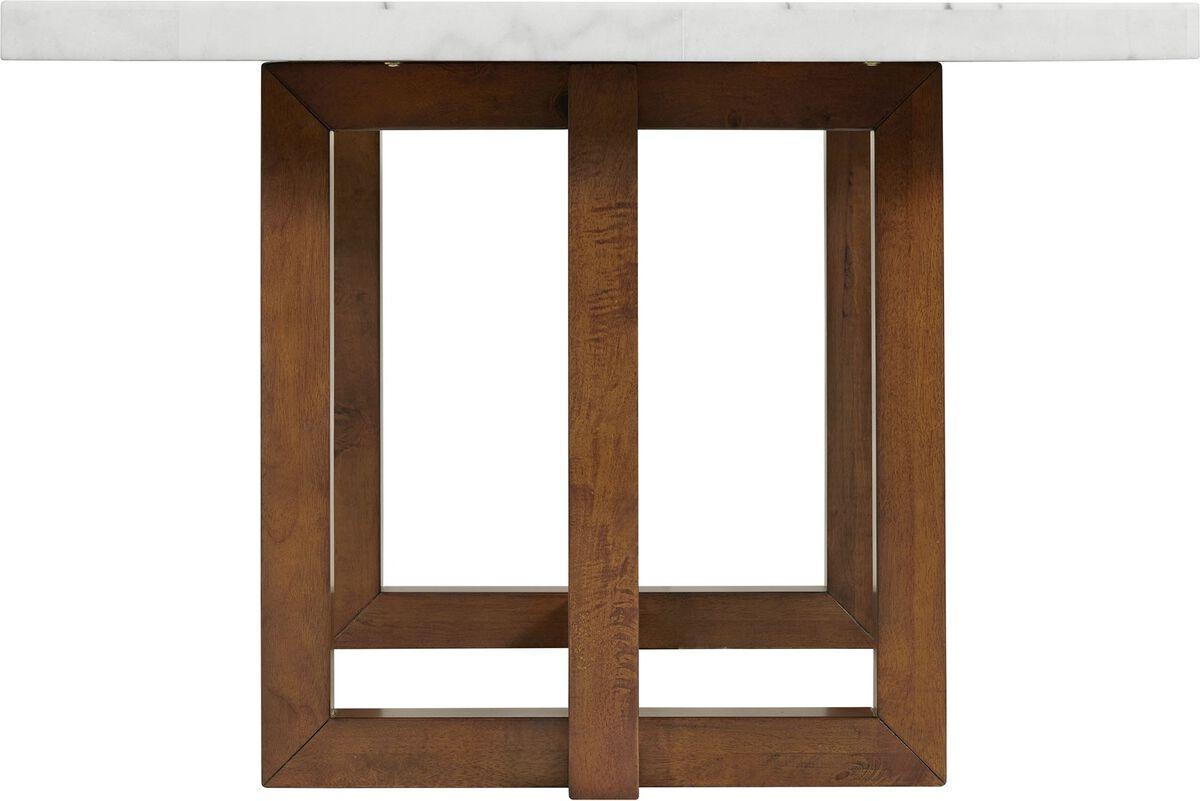 Elements Dining Tables - Meyers Rectangular White Marble Top Dining Table with Espresso Base White