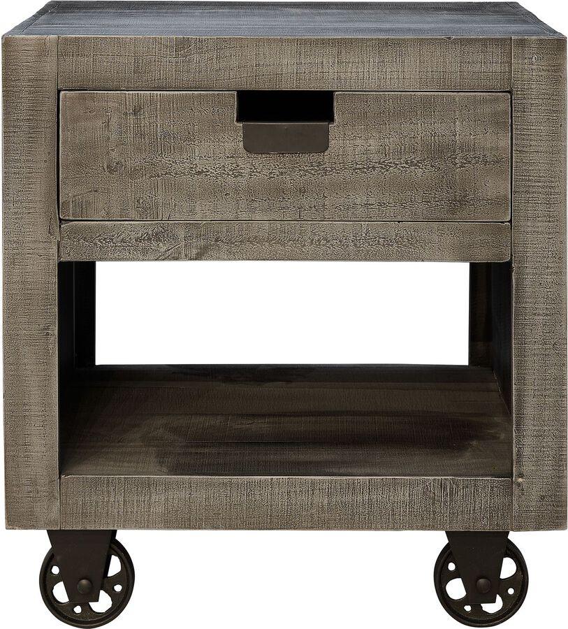 Elements Side & End Tables - Micah Square Storage End Table In Gray