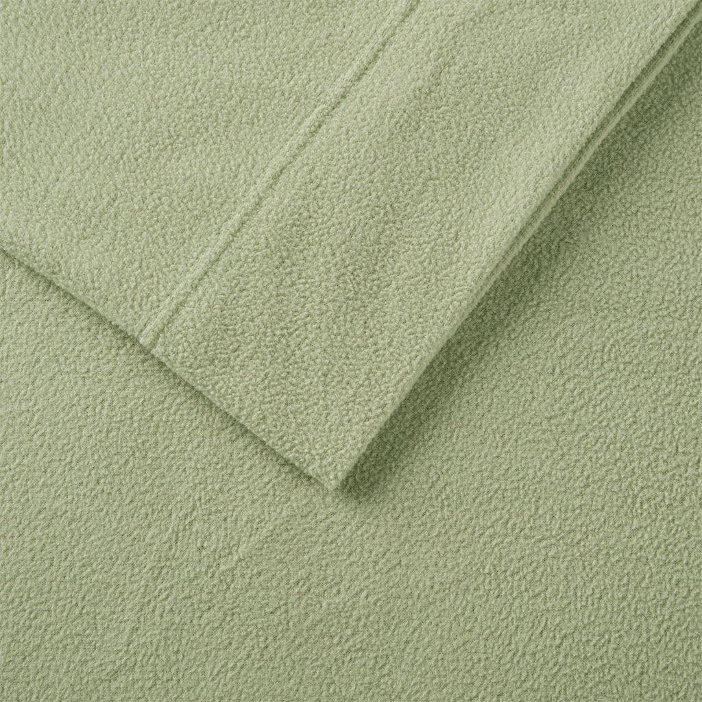Olliix.com Sheets & Sheet Sets - Micro Fleece California King Sheet Set Green