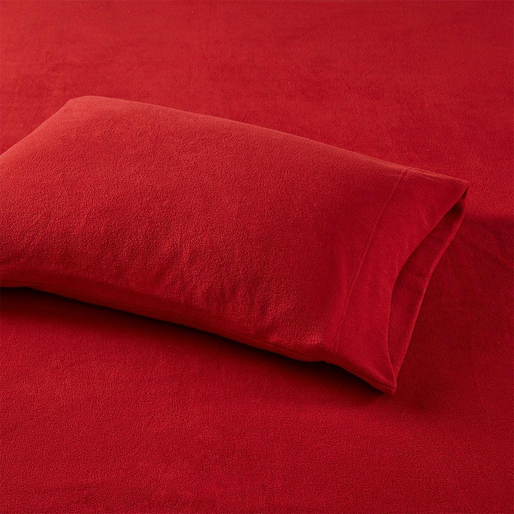 Olliix.com Sheets & Sheet Sets - Micro Fleece California King Sheet Set Red