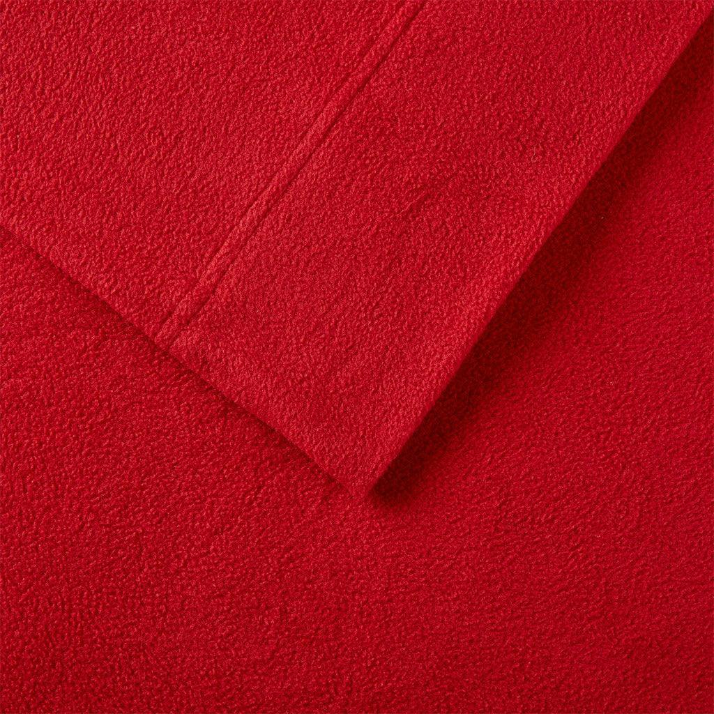Olliix.com Sheets & Sheet Sets - Micro Fleece California King Sheet Set Red
