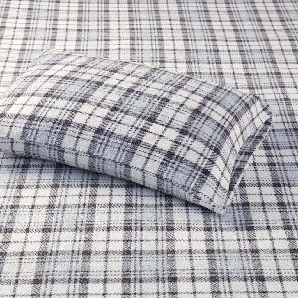 Olliix.com Sheets & Sheet Sets - Micro Fleece Full Knitted Sheet Set Gray