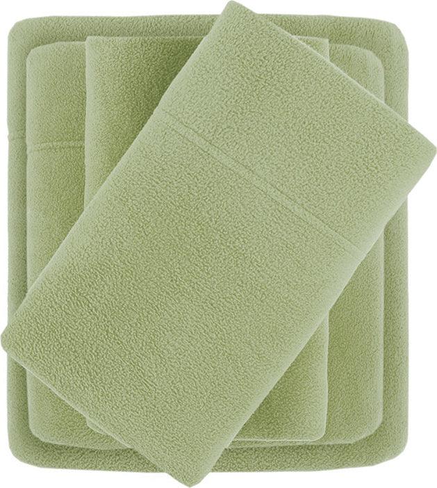 Olliix.com Sheets & Sheet Sets - Micro Fleece Full Sheet Set Green