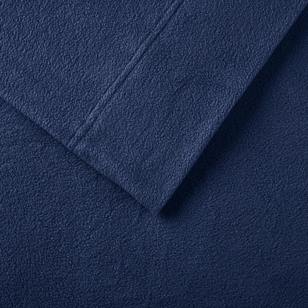 Olliix.com Sheets & Sheet Sets - Micro Fleece Full Sheet Set Navy