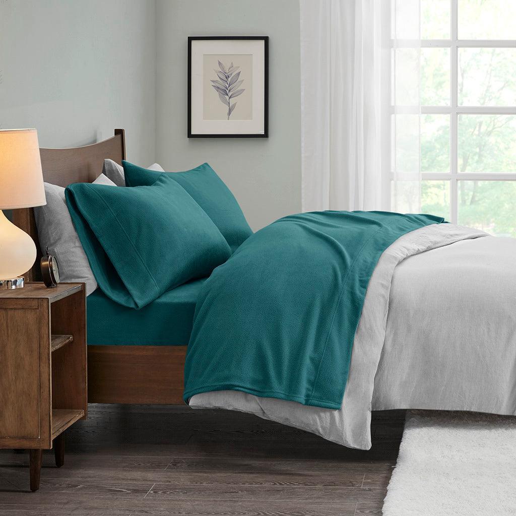 Olliix.com Sheets & Sheet Sets - Micro Fleece Full Sheet Set Teal