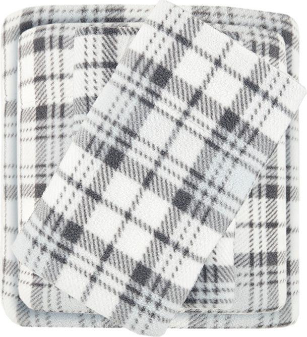 Olliix.com Sheets & Sheet Sets - Micro Fleece Queen Knitted Sheet Set Gray