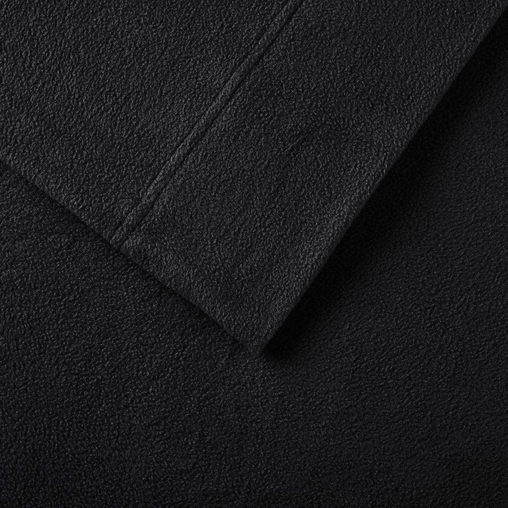 Olliix.com Sheets & Sheet Sets - Micro Fleece Queen Sheet Set Black
