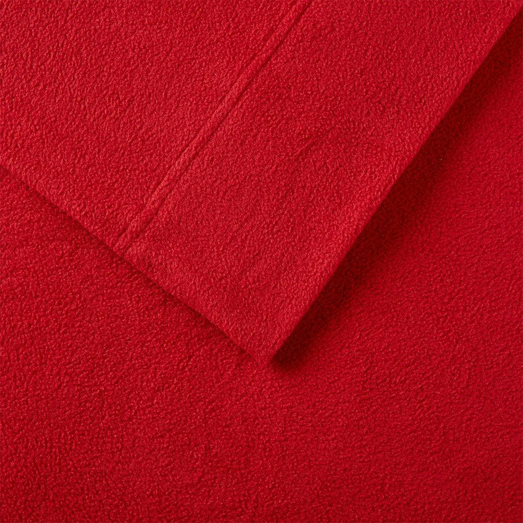 Olliix.com Sheets & Sheet Sets - Micro Fleece Twin Sheet Set Red