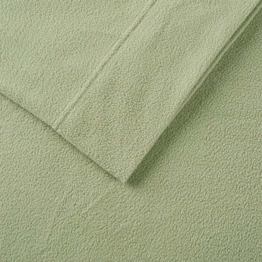 Olliix.com Sheets & Sheet Sets - Micro King Fleece Sheet Set Green