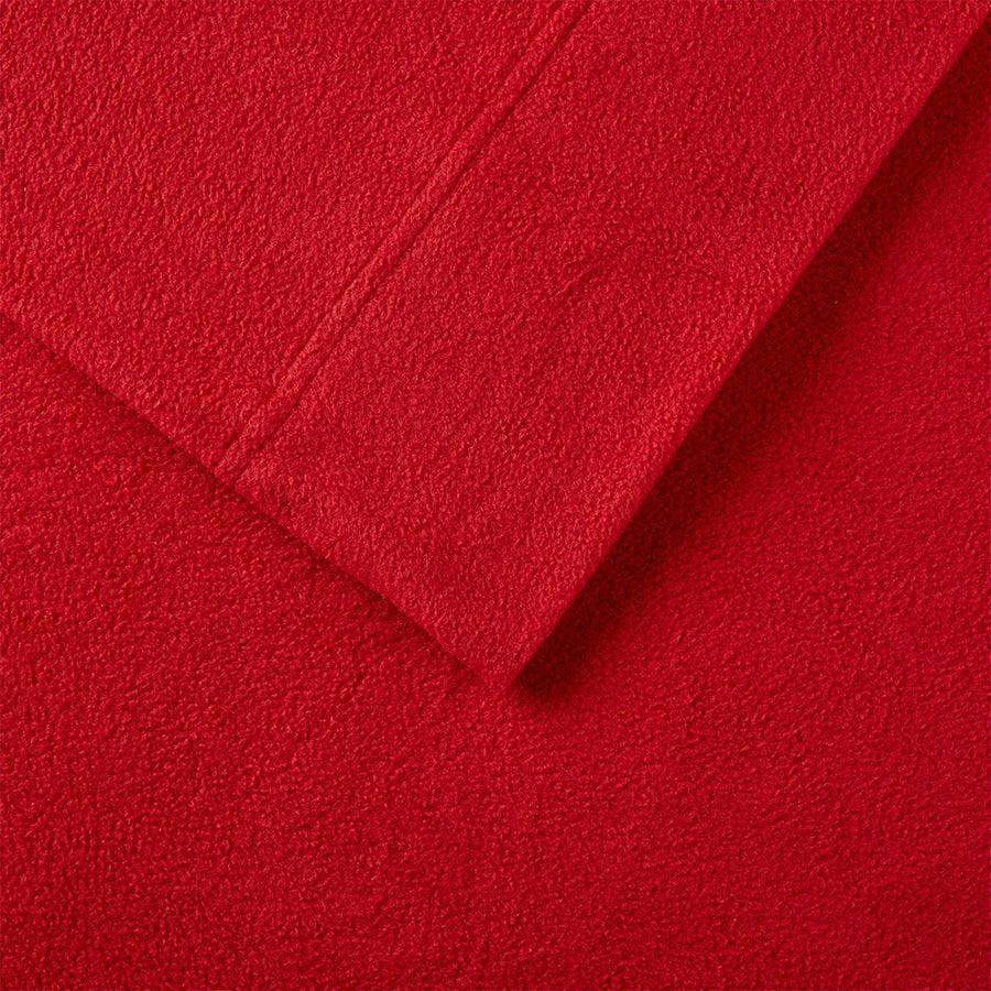 Olliix.com Sheets & Sheet Sets - Micro King Fleece Sheet Set Red