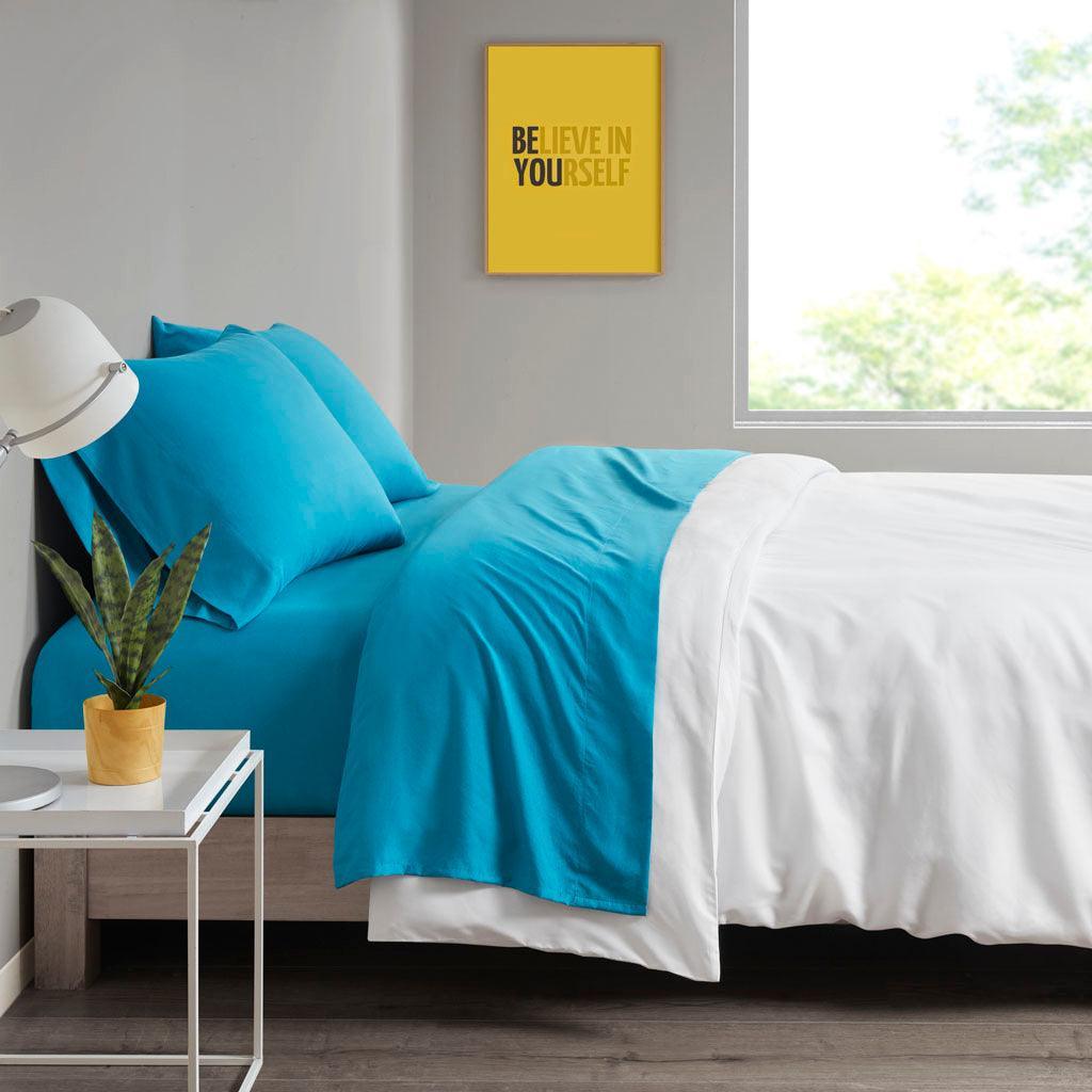 Olliix.com Sheets & Sheet Sets - Microfiber Full Sheet Set Teal