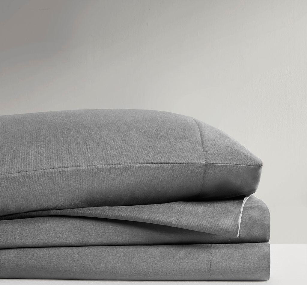 Olliix.com Sheets & Sheet Sets - Microfiber King Sheet Set Charcoal