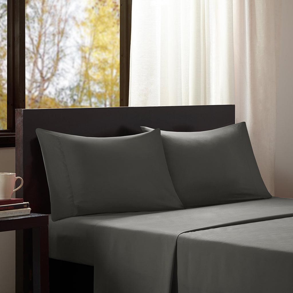 Olliix.com Sheets & Sheet Sets - Microfiber King Sheet Set Charcoal