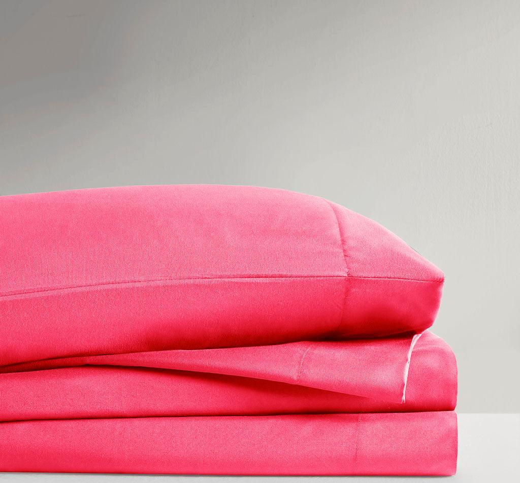 Olliix.com Sheets & Sheet Sets - Microfiber Queen Wrinkle Free Sheet Set Pink