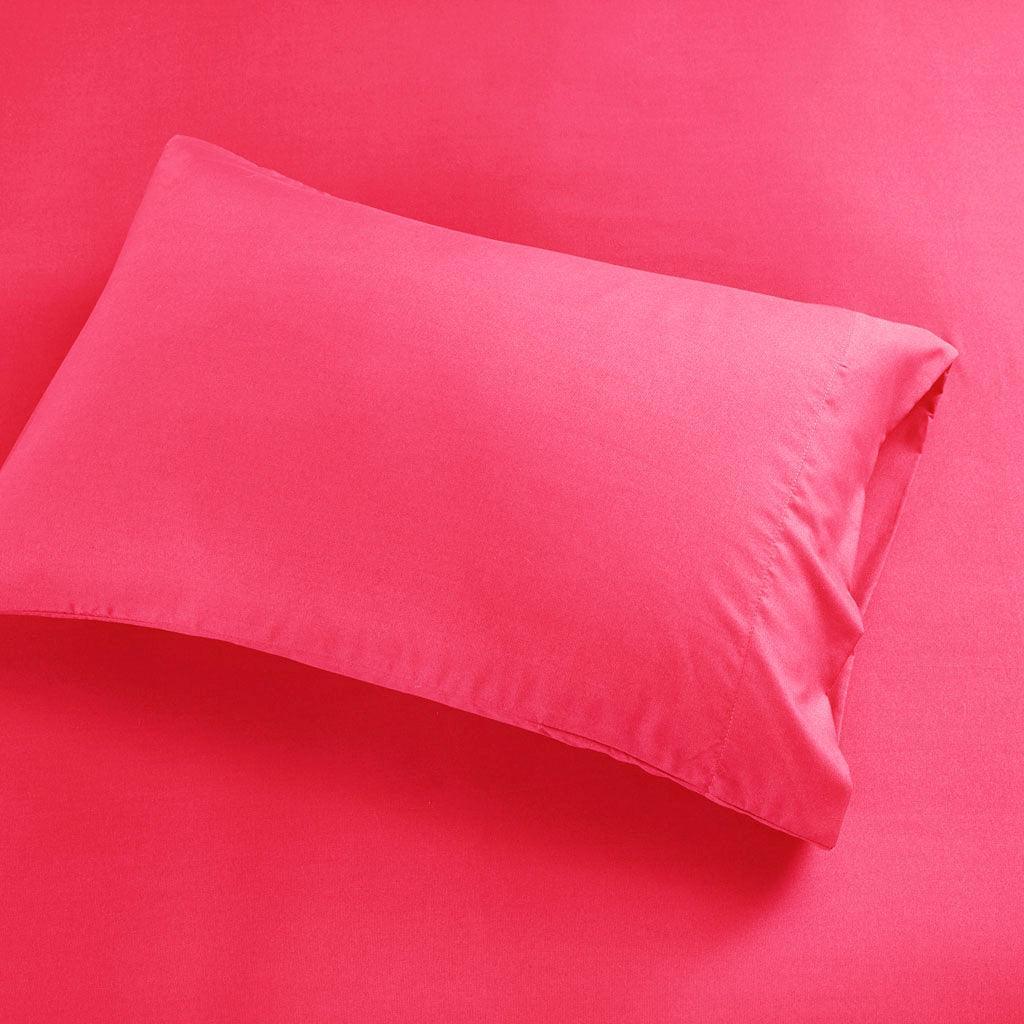 Olliix.com Sheets & Sheet Sets - Microfiber Queen Wrinkle Free Sheet Set Pink