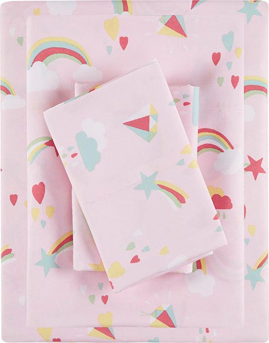 Olliix.com Sheets & Sheet Sets - Microfiber Sheet Set Rainbow MZ20-0636