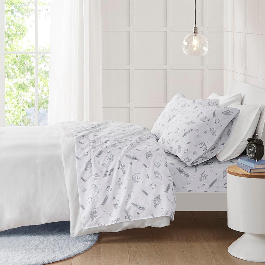 Olliix.com Sheets & Sheet Sets - Microfiber Sheet Set Space Rocket MZ20-0641