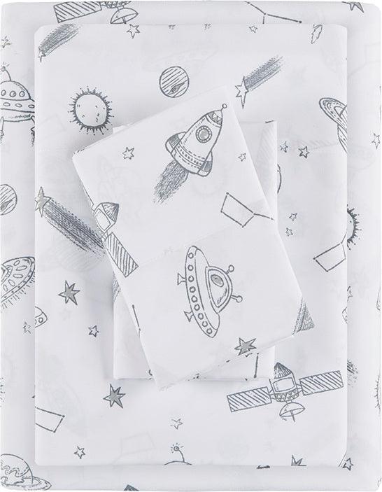 Olliix.com Sheets & Sheet Sets - Microfiber Sheet Set Space Rocket MZ20-0641