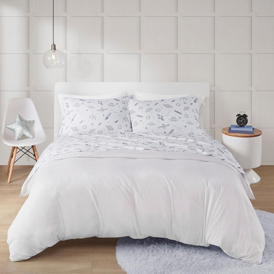 Olliix.com Sheets & Sheet Sets - Microfiber Sheet Set Space Rocket MZ20-0641