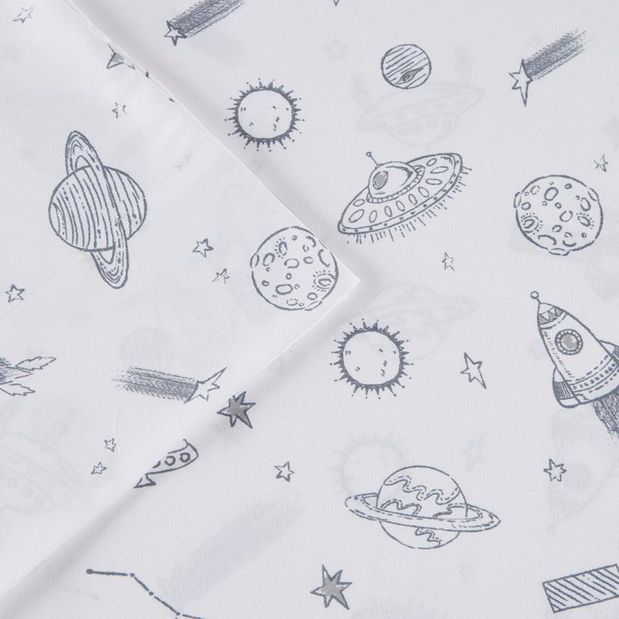 Olliix.com Sheets & Sheet Sets - Microfiber Sheet Set Space Rocket MZ20-0641