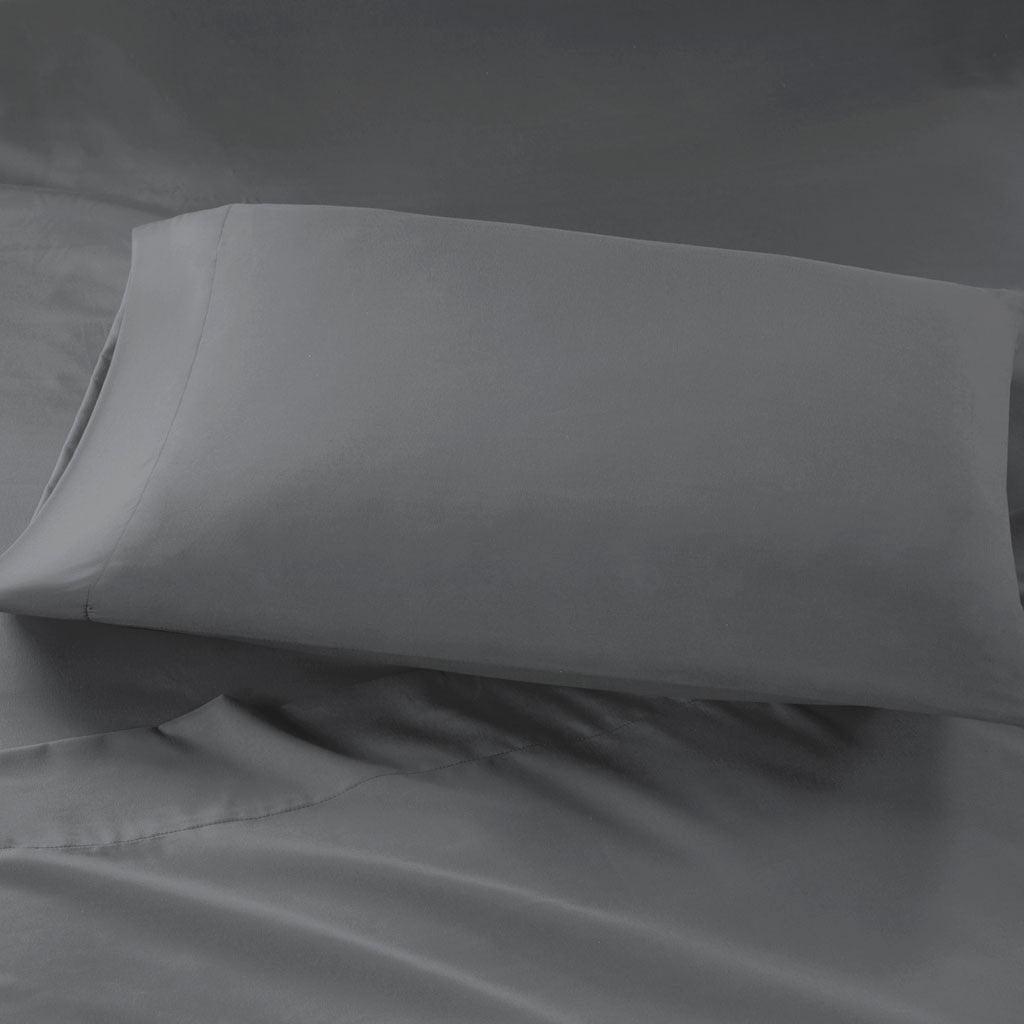 Olliix.com Sheets & Sheet Sets - Microfiber Twin Sheet Set Charcoal