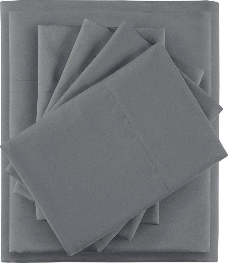 Olliix.com Sheets & Sheet Sets - Microfiber Twin Sheet Set Charcoal