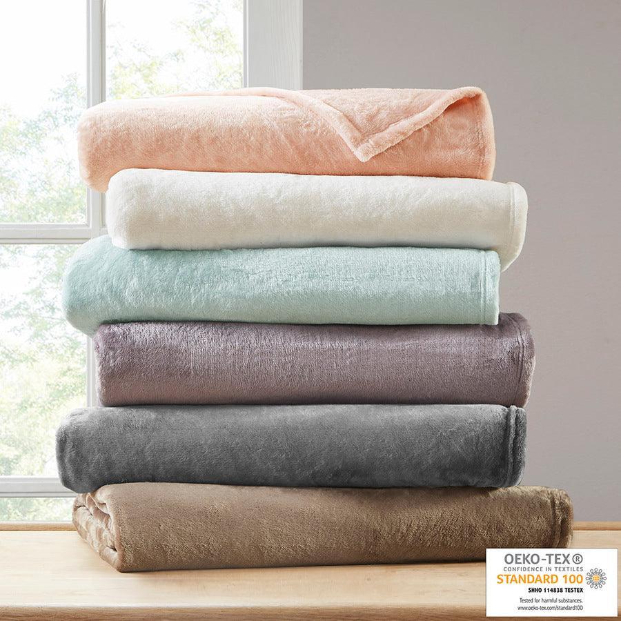 Olliix.com Comforters & Blankets - Microlight Blanket Full/Queen Gray