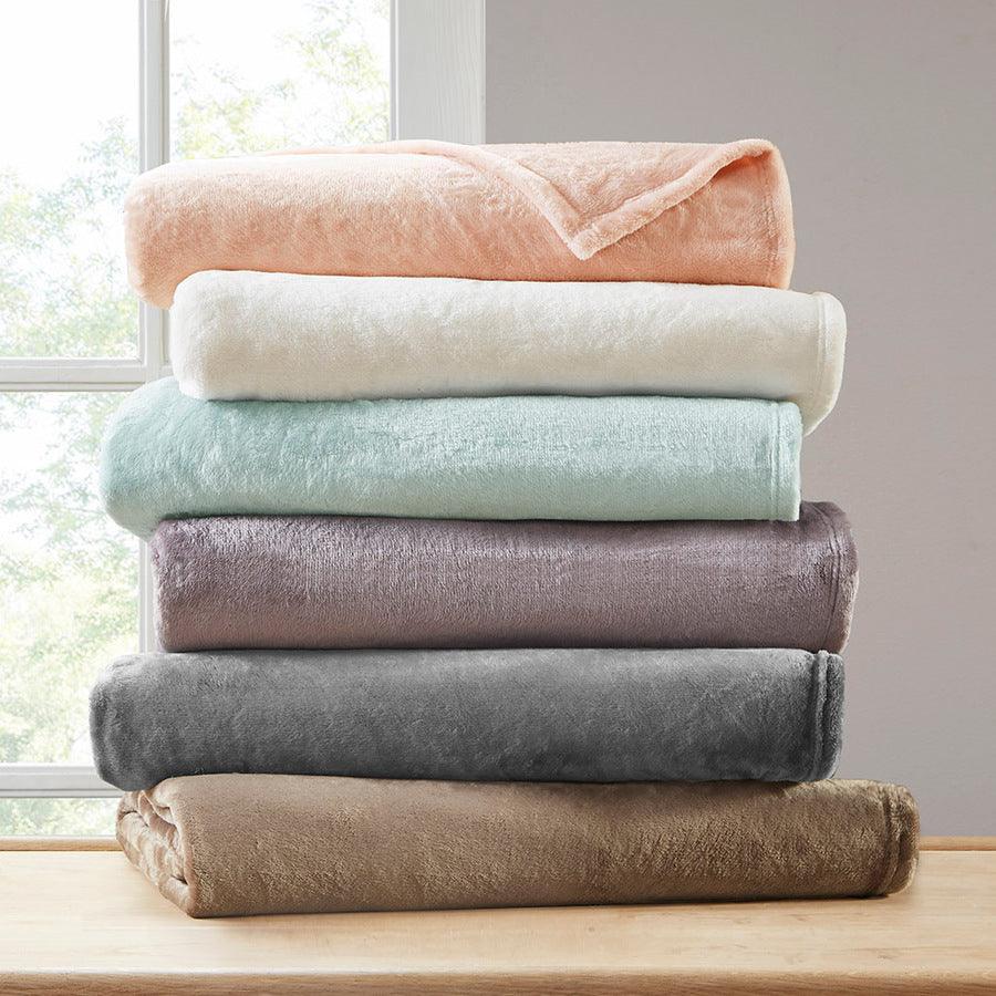 Olliix.com Comforters & Blankets - Microlight Blanket Full/Queen Gray