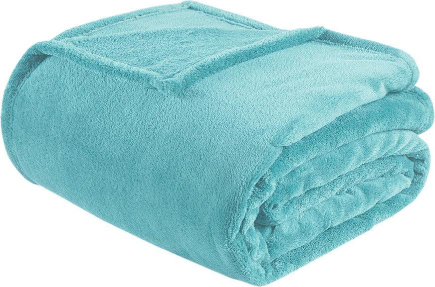 Olliix.com Comforters & Blankets - Microlight Casual Plush Oversized Blanket Full/Queen Aqua