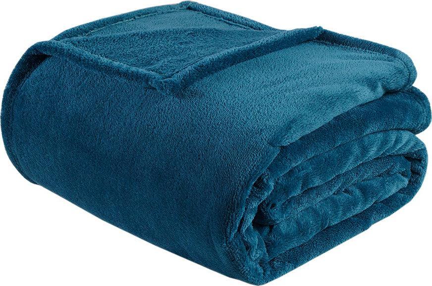 Olliix.com Comforters & Blankets - Microlight Casual Plush Oversized Blanket Full/Queen Teal