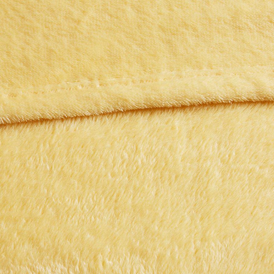 Olliix.com Comforters & Blankets - Microlight Casual Plush Oversized Blanket Full/Queen Yellow