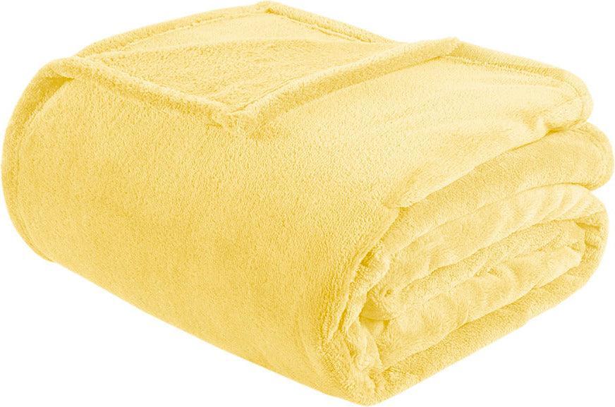 Olliix.com Comforters & Blankets - Microlight Casual Plush Oversized Blanket Full/Queen Yellow