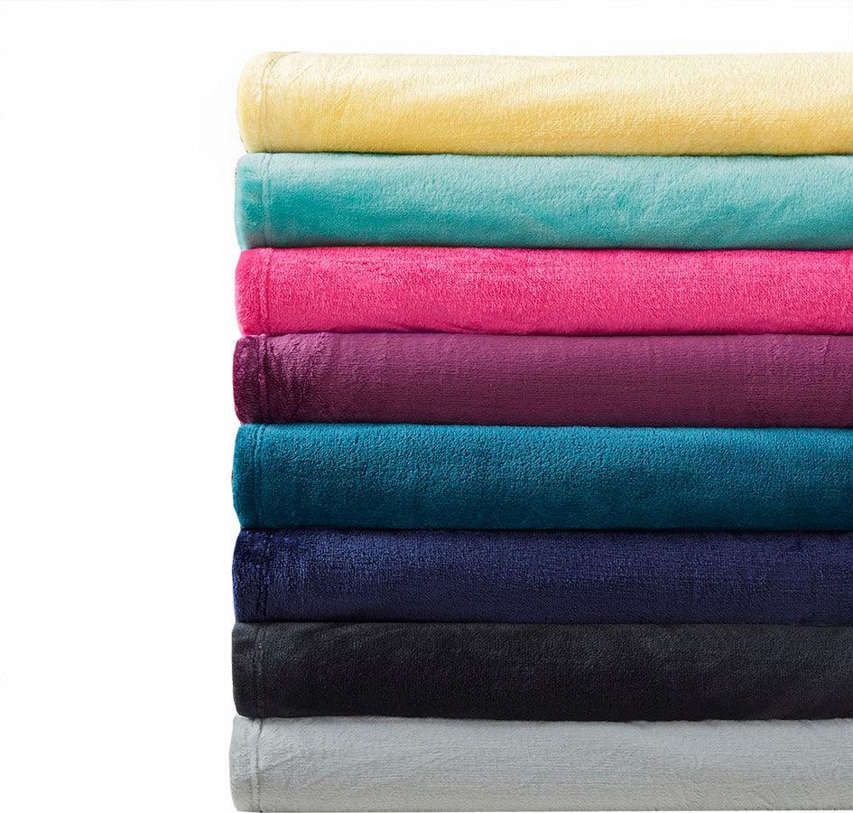 Olliix.com Comforters & Blankets - Microlight Casual Plush Oversized Blanket King Navy