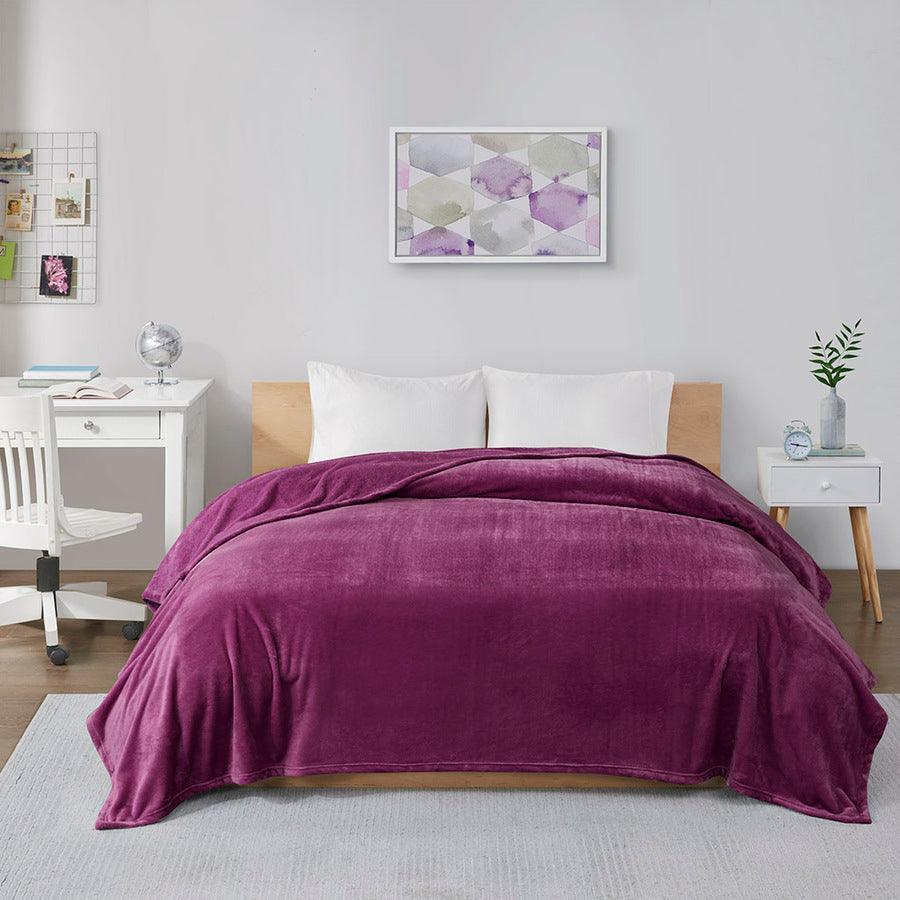 Olliix.com Comforters & Blankets - Microlight Casual Plush Oversized Blanket King Purple