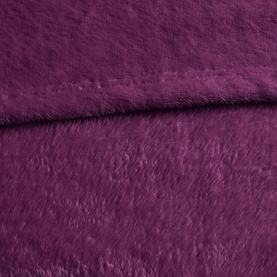 Olliix.com Comforters & Blankets - Microlight Casual Plush Oversized Blanket King Purple